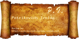 Petrikovich Izolda névjegykártya